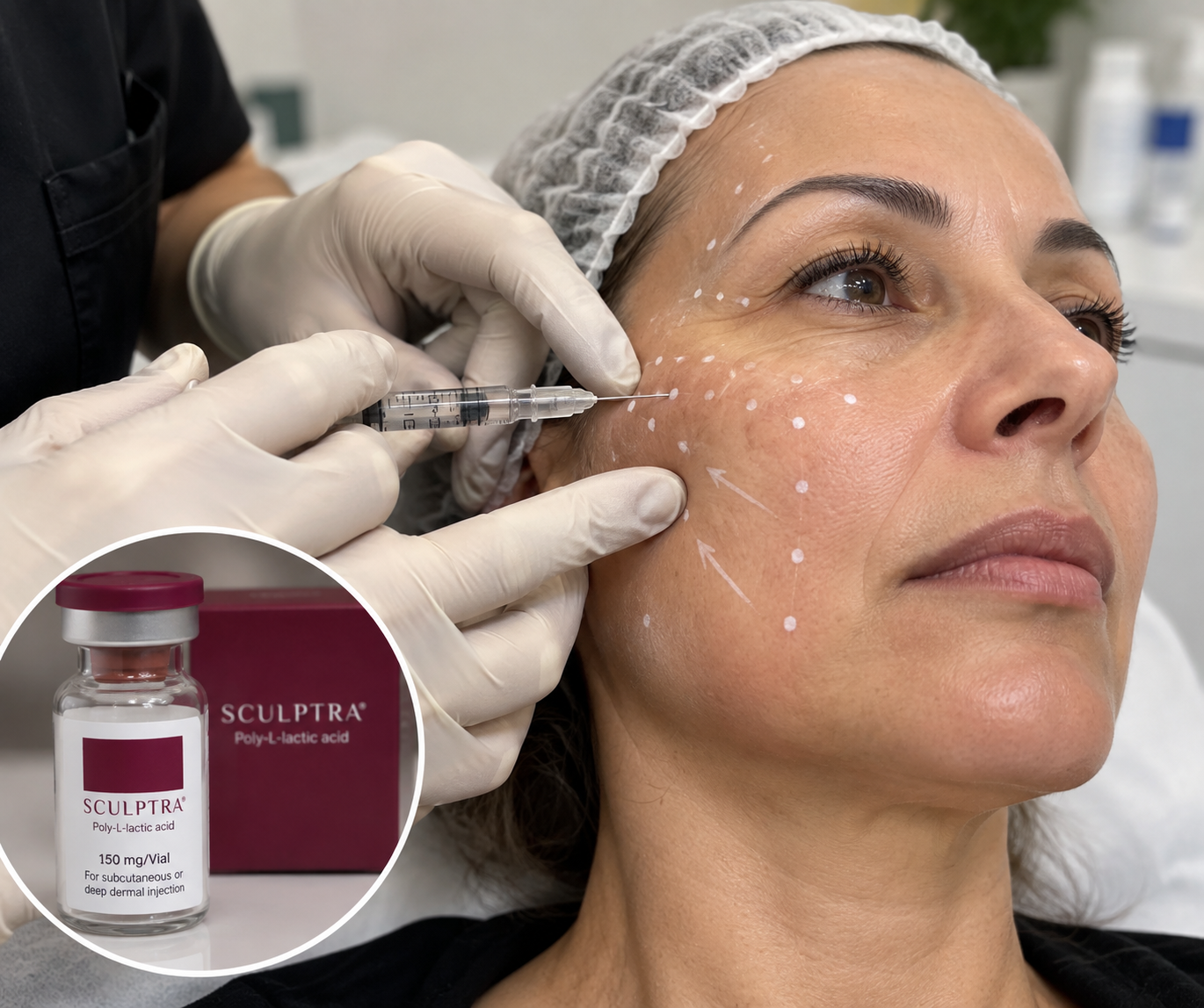 Dr Mziou performing an aesthetic treatment